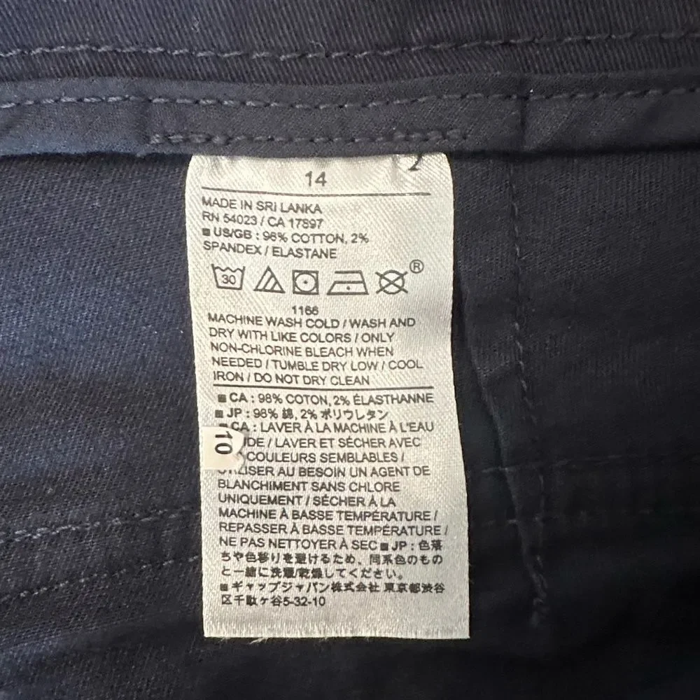 NWT Banana Republic Woman's Authentic Chino Pants Navy Blue Size 14